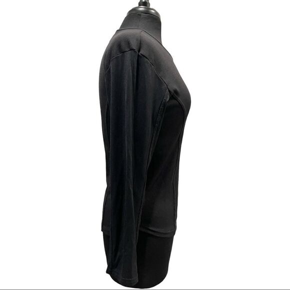 𝅺harley Davidson Black Ribbed Long Sleeve Fitted Crewneck Riding Top - Picture 6 of 13